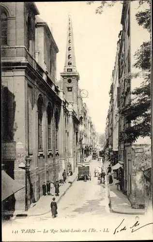 Ak Paris Temple, Rue Saint Louis en l'Ile