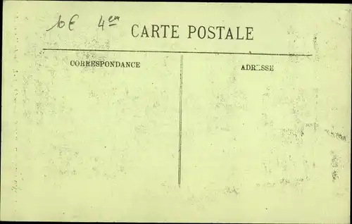 Postkarte Paris IV, Rue des Ursins, Die große Seine-Flut Januar 1910