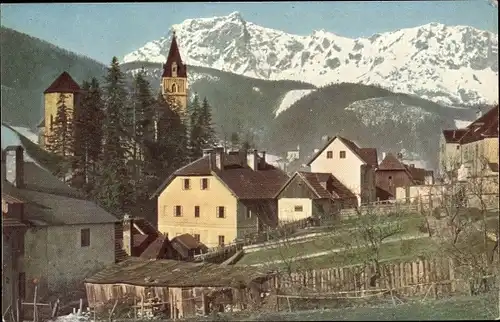 Ak Eisenerz Steiermark, Teilansicht, Kaiserschild