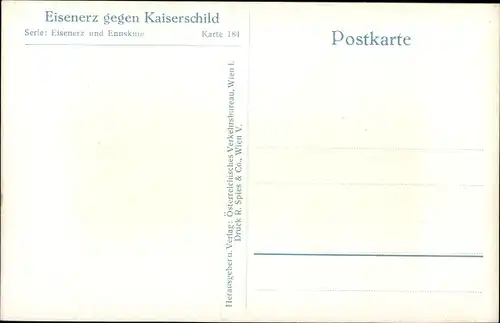 Ak Eisenerz Steiermark, Teilansicht, Kaiserschild