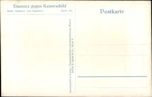 Ak Eisenerz Steiermark, Teilansicht, Kaiserschild