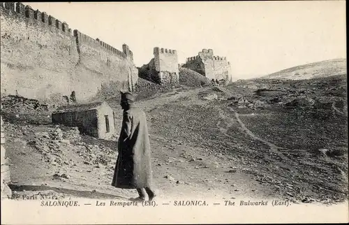 Postkarte Thessaloniki Thessaloniki Griechenland, Die Stadtmauer