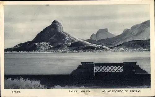 Ak Rio de Janeiro Brasilien, Lagune Rodrigo de Freitas