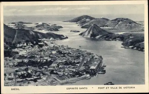 Ak Victoria Espirito Santo Brasilien, Hafen und Stadt
