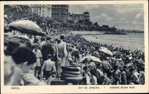 Ak Rio de Janeiro Brasilien, Avenue Beira Mar