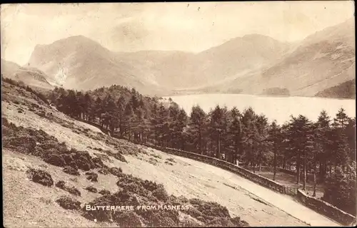 Ak Buttermere Cumbria England, aus Hasness