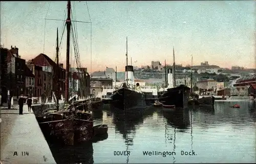 Ak Dover Kent England, Wellington Dock