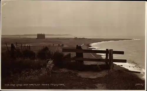 Ak Felixstowe Suffolk England, Golf und Martello Tower