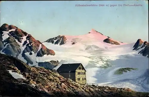 Ak Sölden in Tirol, Hildesheimer Hütte, Pfaffenschneide