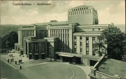 Ak Teplice Šanov Teplitz Schönau Region Aussig, Stadttheater