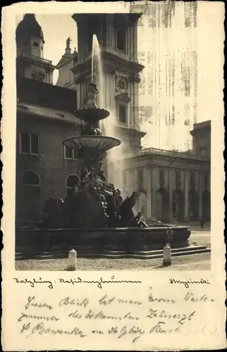 Foto Ak Salzburg in Österreich, Residenzbrunnen