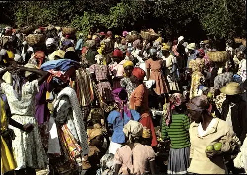 Ak Kenscoff Haiti, Markt am Freitag