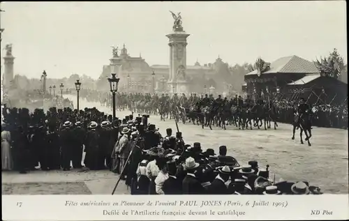 Ak Paris, Amerikanische Feiertage zu Ehren von Admiral Paul Jones, 6. Juli 1905