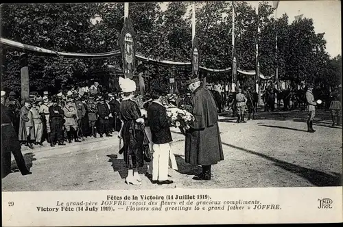 Ak Paris, Tage des Sieges, 14. Juli 1919, General Joffre