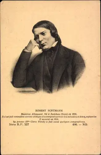 Ak Komponist Robert Schumann, Portrait