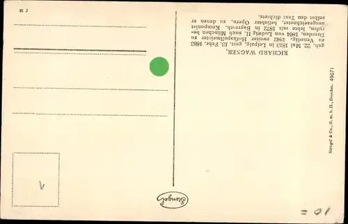 Ak Komponist, Dramatiker und Dichter Richard Wagner, Portrait