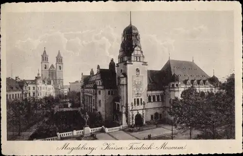 Ak Magdeburg in Sachsen Anhalt, Kaiser Friedrich-Museum, Dom