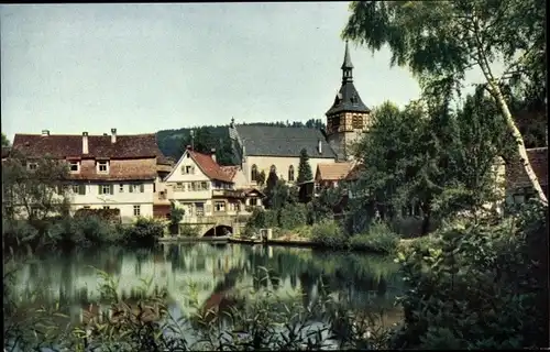 Ak Bad Liebenzell im Schwarzwald, Kirche, Forellensee