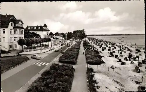 Ak Ostseebad Scharbeutz in Holstein, Promenade, Ortseingang, Strand, Strandkörbe