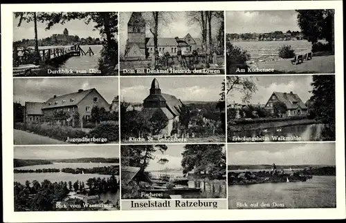 Ak Ratzeburg im Herzogtum Lauenburg, Dom, Jugendherberge, Fischerei, Kirche Sankt Georgsberg