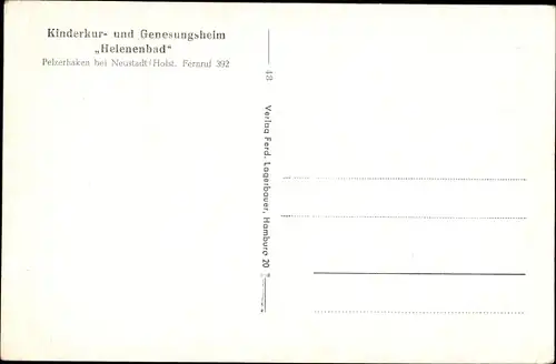 Ak Pelzerhaken Neustadt in Holstein, Kinderkur- und Genesungsheim Helenenbad