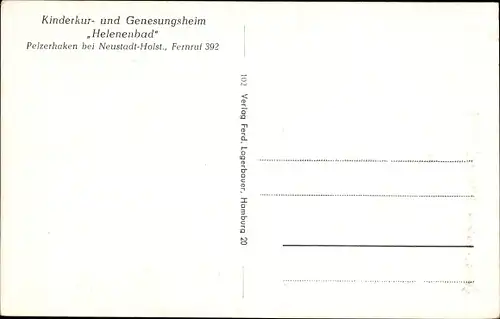 Ak Pelzerhaken Neustadt in Holstein, Kinderkur- und Genesungsheim Helenenbad