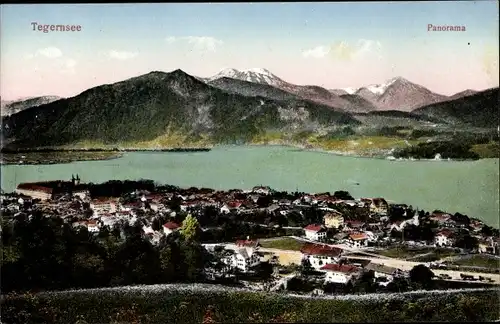 Ak Tegernsee in Oberbayern, Alpen, Panorma