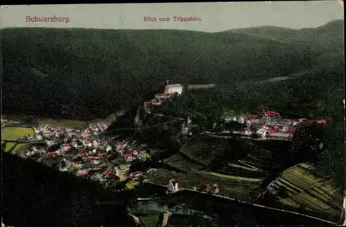 Ak Schwarzburg in Thüringen, Blick vom Trippstein
