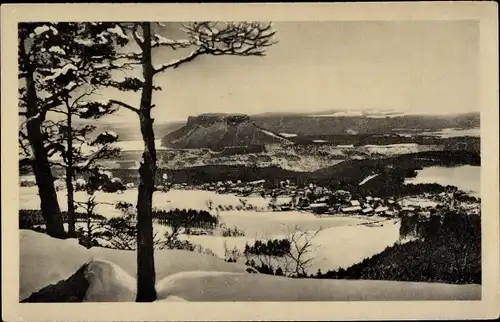 Ak Gohrisch Sächsische Schweiz, Winter, Panorama