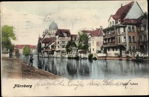 Ak Nürnberg in Mittelfranken, Insel Schütt