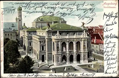 Ak Augsburg in Schwaben, Stadttheater