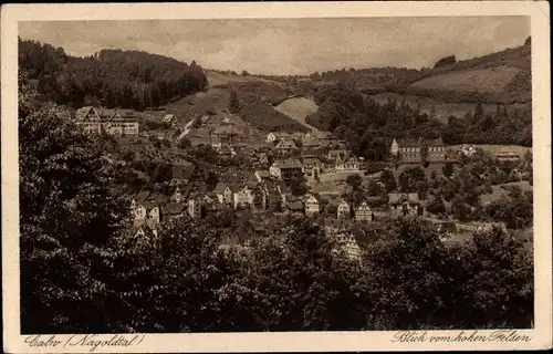 Ak Calw im Schwarzwald, Nagoldtal, Blick vom hohen Felsen