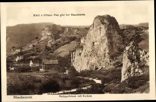 Ak Blaubeuren in Württemberg, Metzgerfelsen