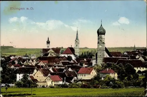 Ak Ehingen an der Donau, Ortsansicht, Kirchen