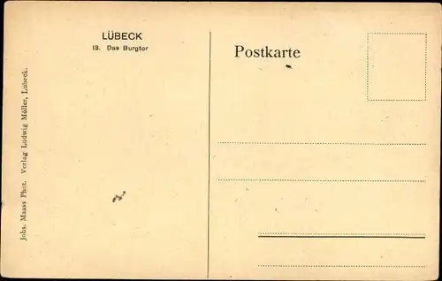 Ak Hansestadt Lübeck, Burgtor