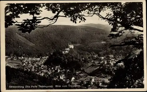 Ak Schwarzburg im Schwarzatal, Blick vom Trippstein