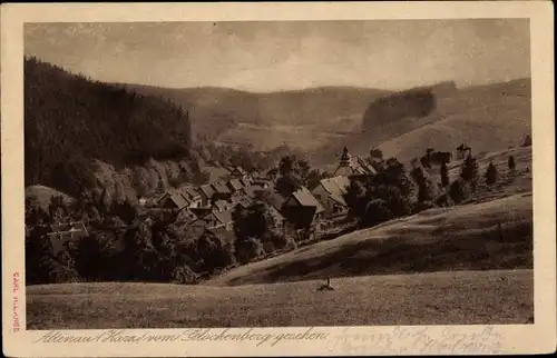 Ak Altenau Clausthal Zellerfeld im Oberharz, vom Glockenberg gesehen