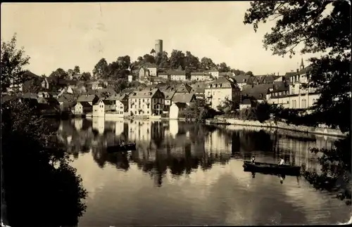 Ak Lobenstein Thüringen, Blick von der Inselbrücke