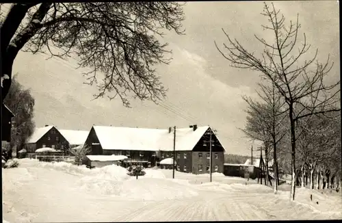 Ak Hartmannsdorf Reichenau im Erzgebirge, Teilansicht, Winter