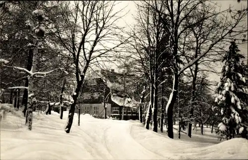 Ak Hartmannsdorf Reichenau im Erzgebirge, Haus, Winter