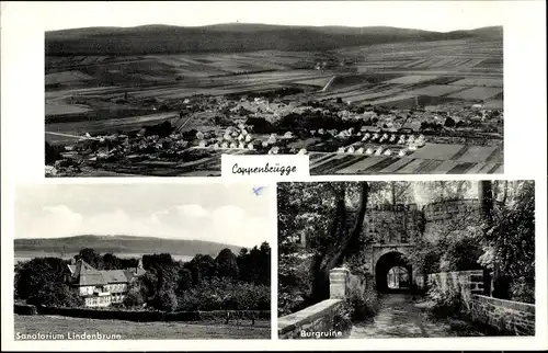 Ak Coppenbrügge Niedersachsen, Totalansicht, Burgruine, Sanatorium Lindenbrunn