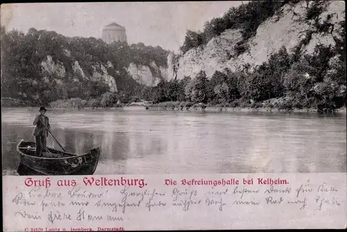 Ak Kelheim an der Donau Niederbayern, Weltenburg, Befreiungshalle