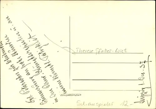 Ak Sängerin Therese Wiet, Portrait, Ohrring, Kette, Autogramm