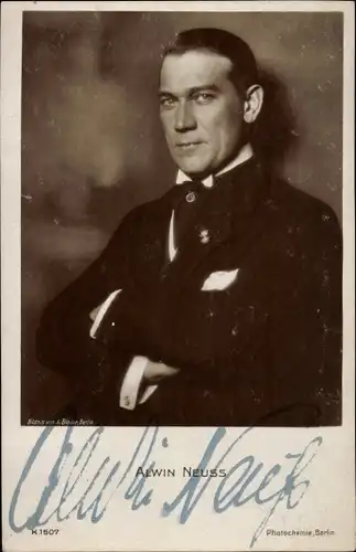 Ak Schauspieler Alwin Neuss, Portrait, Autogramm