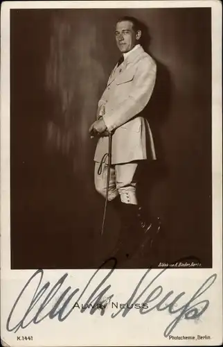 Ak Schauspieler Alwin Neuss, Portrait, Autogramm