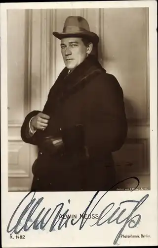 Ak Schauspieler Alwin Neuss, Portrait, Autogramm