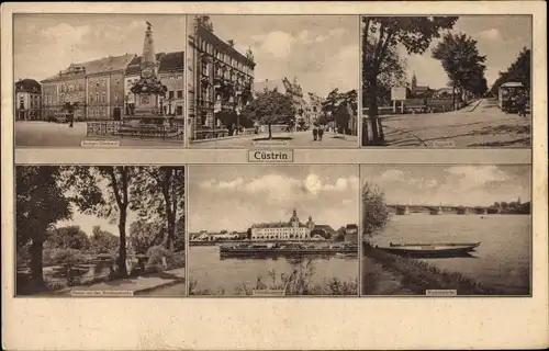 Ak Kostrzyn nad Odrą Cüstrin Küstrin Ostbrandenburg, Kriegerdenkmal, Neustadt, Schlosskaserne