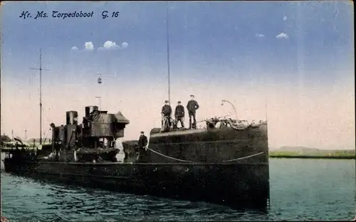 Ak Hr. Ms. Torpedoboot G 16, Niederländisches Kriegsschiff