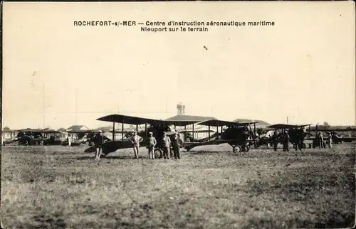 Ak Rochefort sur Mer Charente Maritime, Centre d'instruction aeronautique maritime, Nieuport