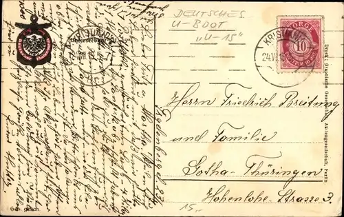 Ak Deutsches Unterseeboot, U-Boot U 15